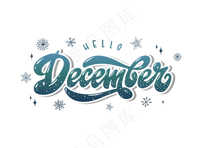 创意字母引语“hello december”eps,ai矢量模版下载