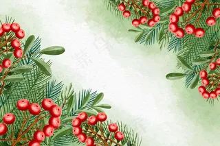 水彩画圣诞背景