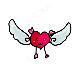 矢量手绘情人节爱心翅膀 矢量手绘情人节爱心翅膀
