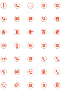 单色扁平风电话图标