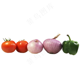 西红柿洋葱甜椒蔬菜组合