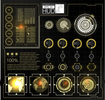 未来派矢量hud界面屏幕设计。数字标注标题。hud用户界面
