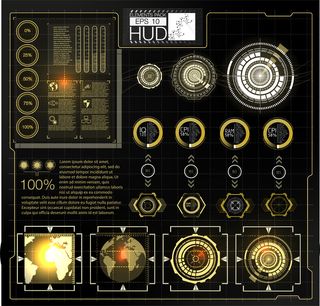 未来派矢量hud界面屏幕设计。数字标注标题。hud用户界面