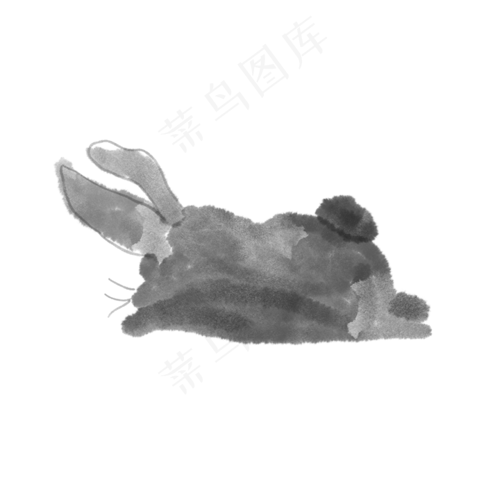 水墨简约中秋节月兔(2048X2048(DPI:132))psd模版下载