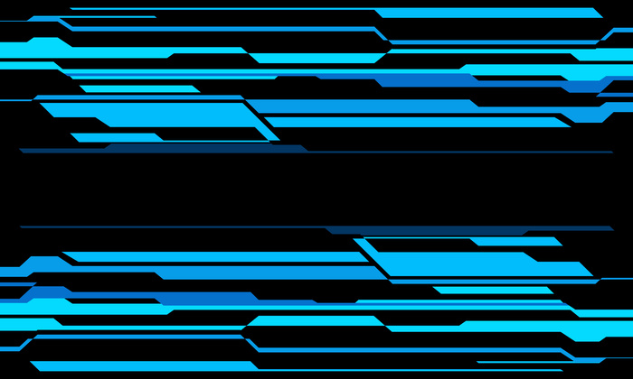 黑色设计中的抽象蓝色霓虹网络几何技术现代未来主义背景矢量