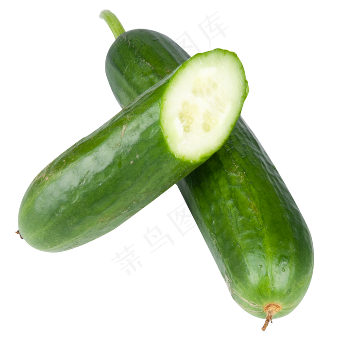 绿色两只黄瓜