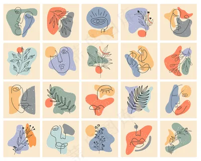 为社交媒体收集精彩故事封面。粉彩手绘背景。