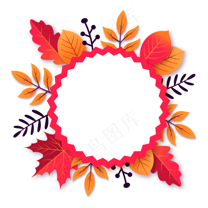 秋季枫叶促销标签