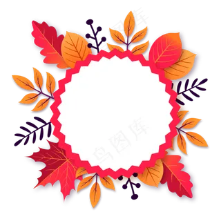 秋季枫叶促销标签