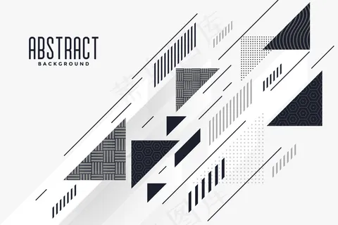 现代抽象三角形与线条构成背景
