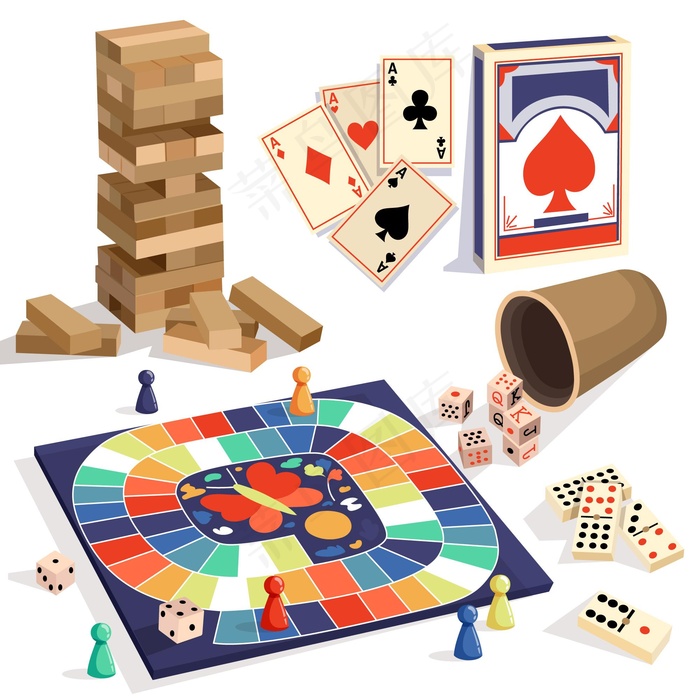 棋盘游戏系列eps,ai矢量模版下载