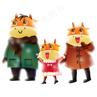 过年看烟花牛家一家人