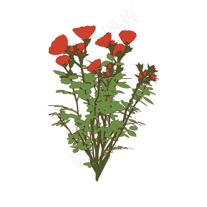 简约扁平卡通七夕情人节花朵花卉