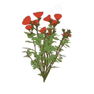 简约扁平卡通七夕情人节花朵花卉