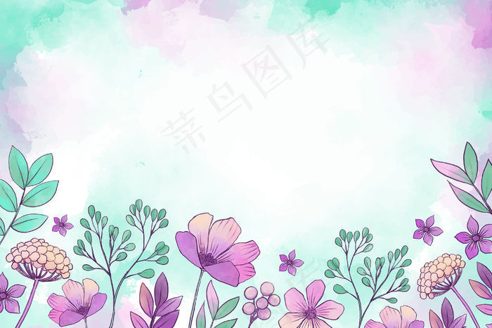 水彩花卉背景eps,ai矢量模版下载