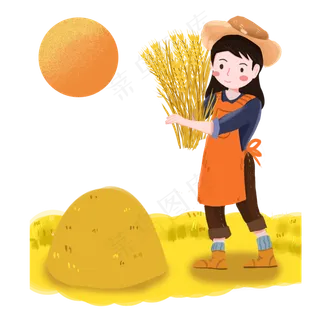 立秋农民秋收png素材