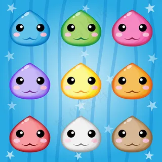 可爱的粘液多颜色匹配游戏设计3。