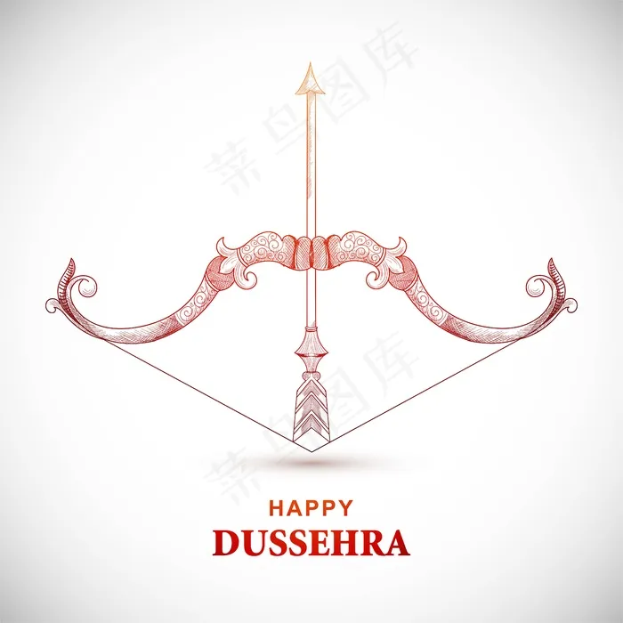 带弓箭的快乐杜塞赫拉卡eps,ai矢量模版下载