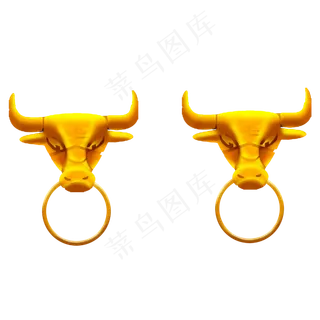 金色牛年门环