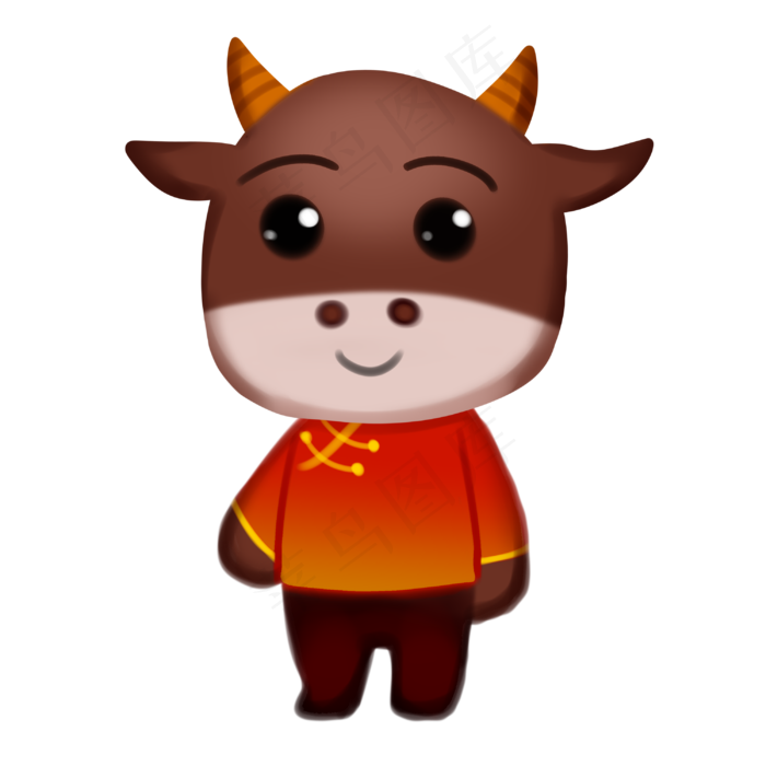 2021Q版立体牛新年春节过年