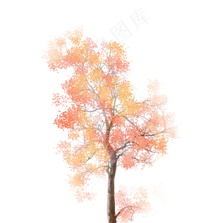 秋天水彩树木免费下载