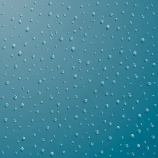 一滴水。蓝色背景上的雨滴或雨滴。插图