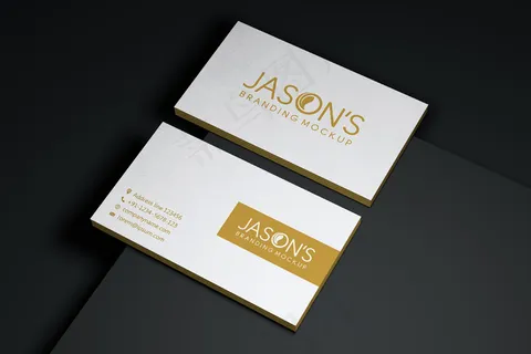 正面和背面带有标识的名片模型样机