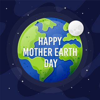 大地母亲节平面设计风格壁纸