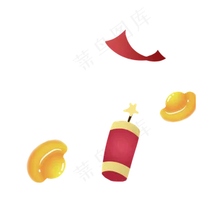 新年春节新春过节元宝鞭炮