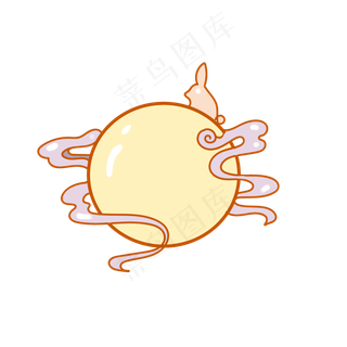 中国风中秋圆月装饰图案png