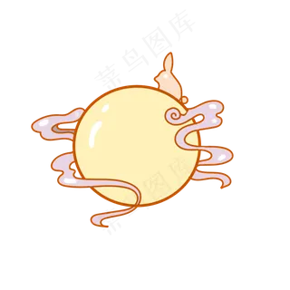 中国风中秋圆月装饰图案png