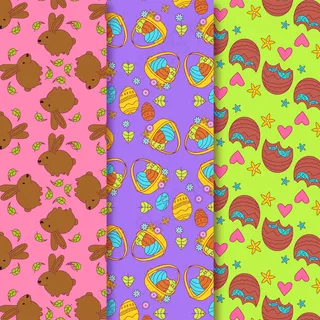 复活节手绘巧克力兔子图案