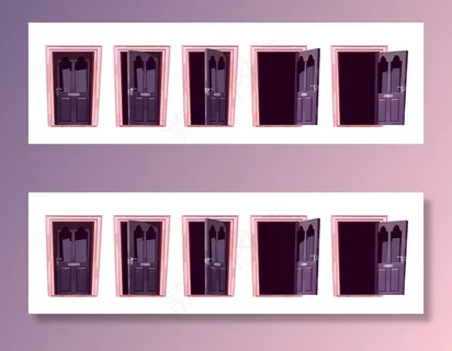 卡通开门动作序列动画