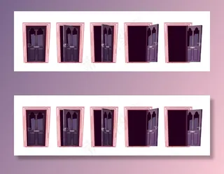 卡通开门动作序列动画