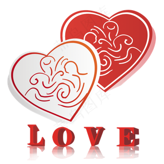 七夕情人节手绘红心花纹