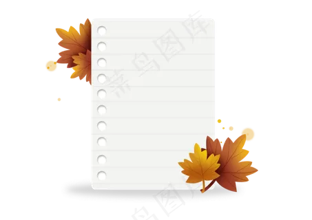 秋天枫叶便签纸留言纸