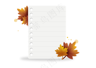 秋天枫叶便签纸留言纸
