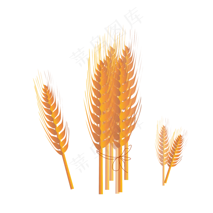 秋天丰收麦穗农作物唯美金黄色简ai矢量模版下载