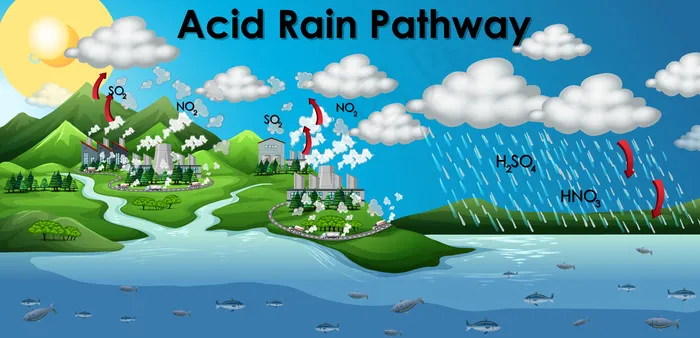 酸雨路径图eps,ai矢量模版下载