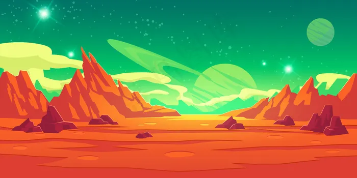 火星景观，外星，火星背景eps,ai矢量模版下载