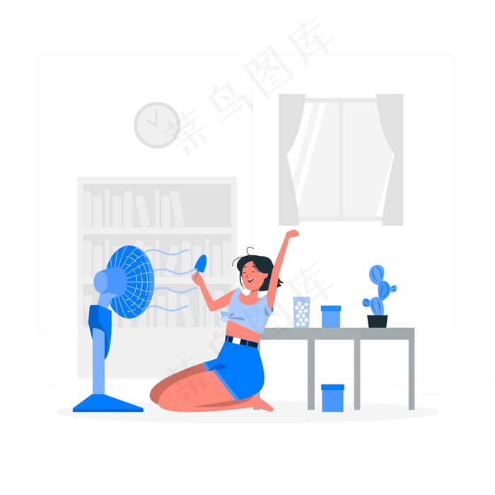 夏日酷暑提神 概念图eps,ai矢量模版下载