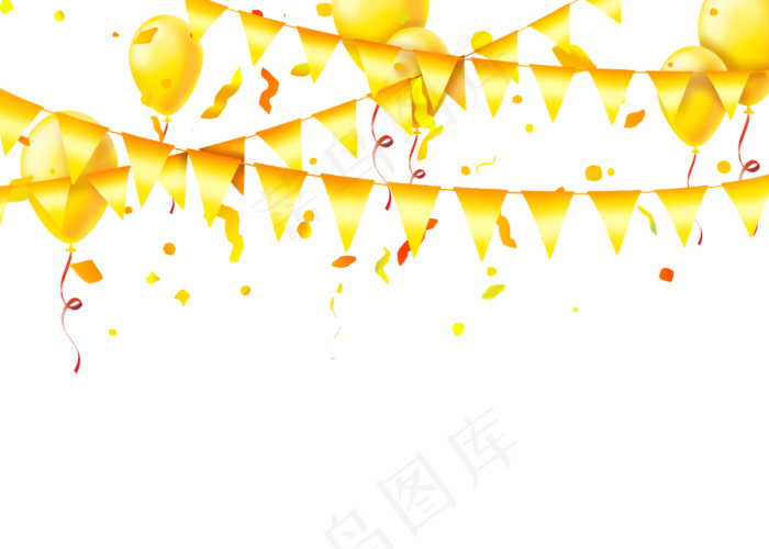 元旦金色吊饰旗子