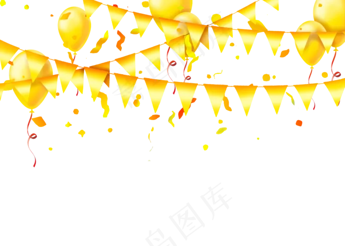 元旦金色吊饰旗子(2800X2000(DPI:300))psd模版下载