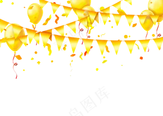 元旦金色吊饰旗子