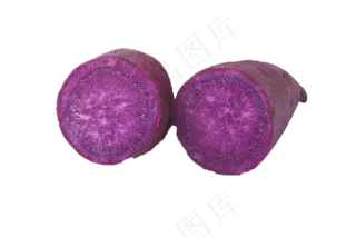 两个切开的大紫薯