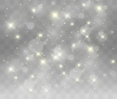 美丽的火花闪耀着特殊的光芒。在透明背景上闪烁。