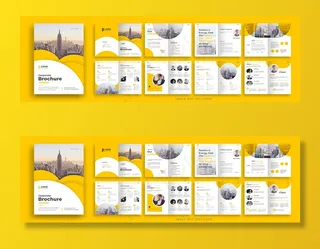 橙色公司多页小册子模板设计