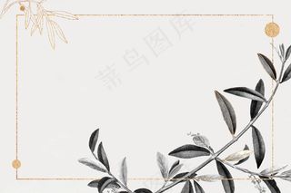 橄榄枝长方形金框