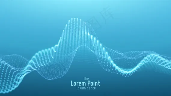 抽象的蓝色粒子波背景 抽象的蓝色粒子波背景