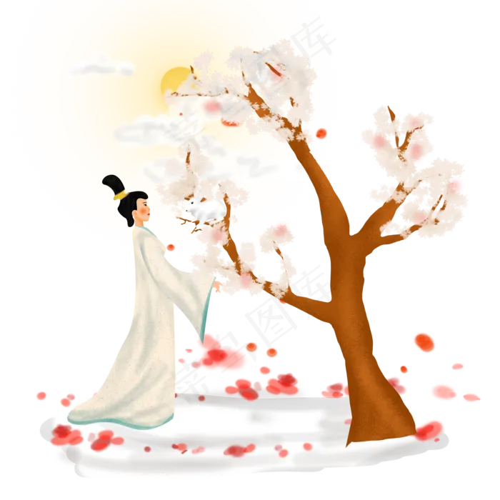 中秋节传统人物嫦娥与玉兔(1200X1200(DPI:300))psd模版下载